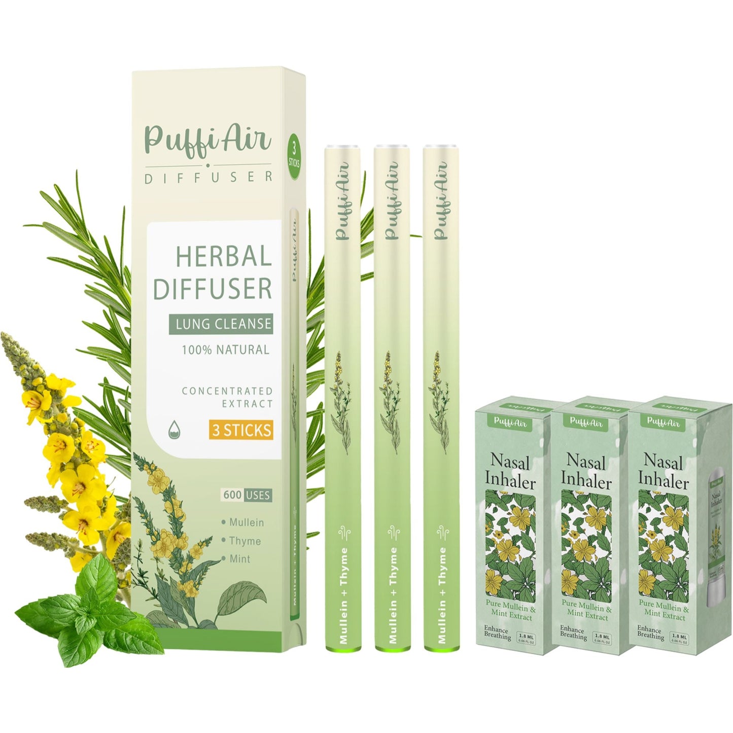 Respiratory System Care Set - Buy 1 Diffuser Get 1 Inhaler Free