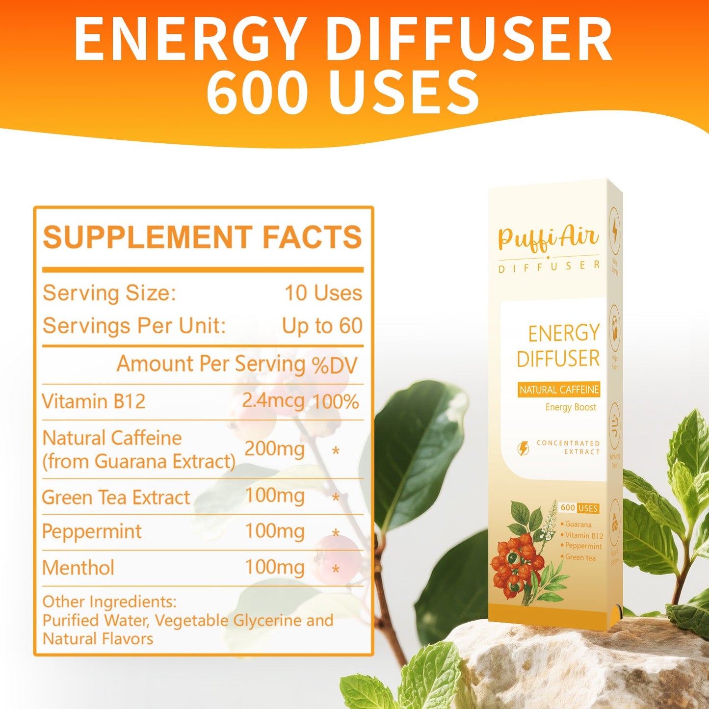 Energy Herbal Diffuser- 600 Uses